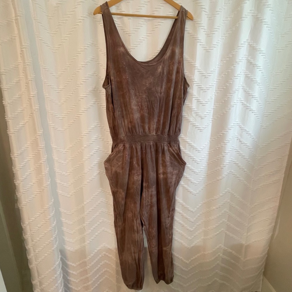 aerie Brown Tie-Dye Jumpsuit